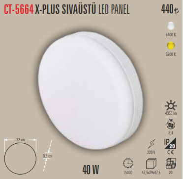 X-PLUS Sıva Üstü LED Panel (40 W)