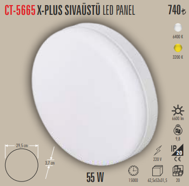 X-PLUS Sıva Üstü LED Panel (55 W)