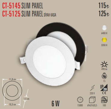 CT-5145 / CT-5125 Slim LED Panel (6 W)
