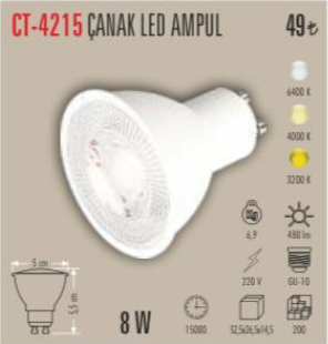 Çanak Led Ampul  8 W