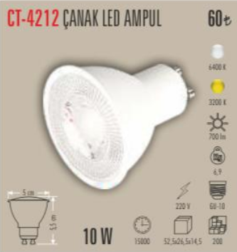 Çanak Led Ampul 10 W