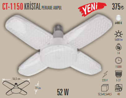 Kristal Pervane Ampul (52W)