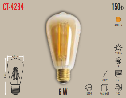 Rustik LED Ampul (6W)