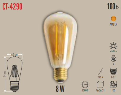 Rustik LED Ampul (8W)