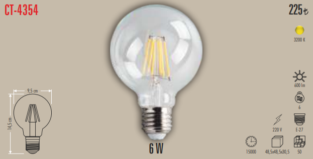 Glop Filament LED Ampul (6W)