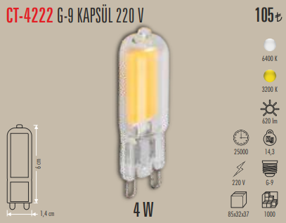 G-9 Kapsül Ampul (4W - 220V)