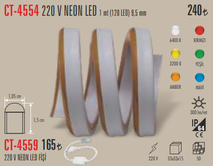220 V Neon LED & Fişi