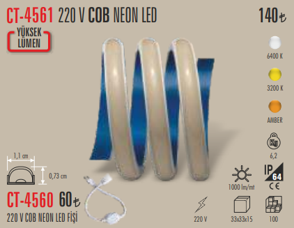 220 V COB Neon LED & Fişi