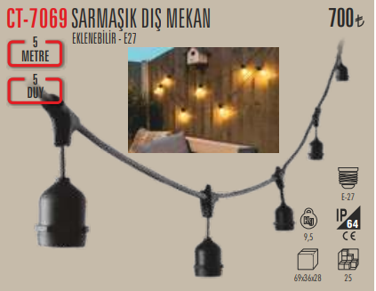 Sarmaşık Dış Mekan Aydınlatma (5 Metre / 5 Duy)