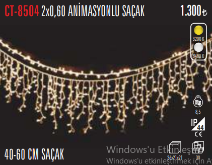 2x0,60 Animasyonlu Saçak Aydınlatma