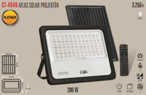 Atlas Solar Projektör (200W)