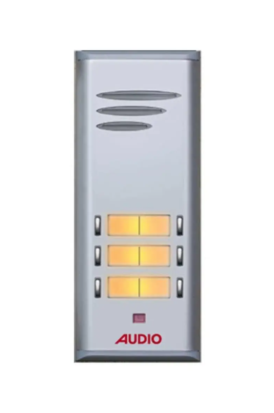 Audio 004849 E06 6lı Basic Serisi Çift Butonlu Zil Paneli