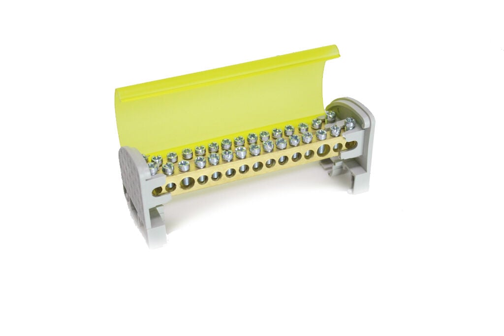 Çet-San 2 Kutuplu 2+13 Delikli Kapaklı Dağıtım Ünitesi (7x12 mm - 125 A) - SK.3038