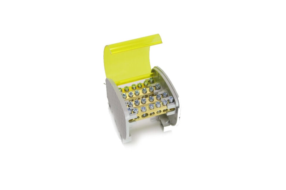 Çet-San 4 Kutuplu 2+5 Delikli Kapaklı Dağıtım Ünitesi (7x12 mm - 125 A) - SK.3040