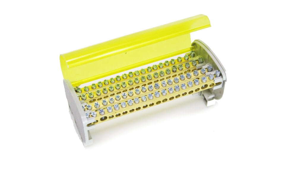 Çet-San 4 Kutuplu 2+18 Delikli Kapaklı Dağıtım Ünitesi (7x12 mm - 125 A) - SK.3044