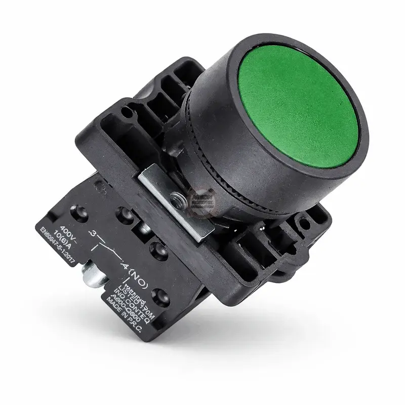 Yeşil Yaylı Buton (220V / 22mm)