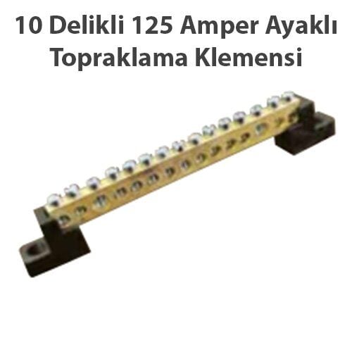 10 Delikli Ayaklı Topraklama Klemensi