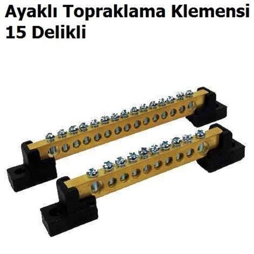 15 Delikli Ayaklı Topraklama Klemensi